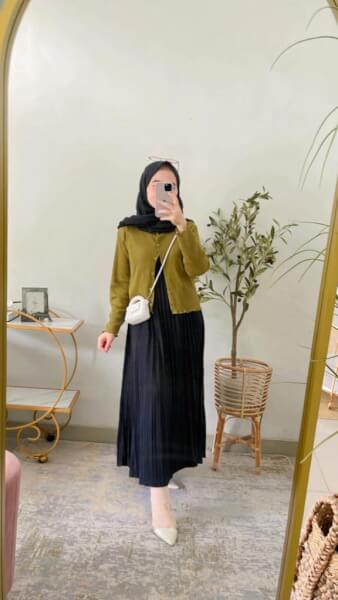 dinda cardi mix dress 15 olive